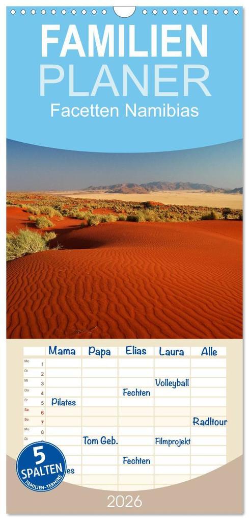 Familienplaner 2026 - Facetten Namibias mit 5 Spalten (Wandkalender 21 x 45 cm) CALVENDO