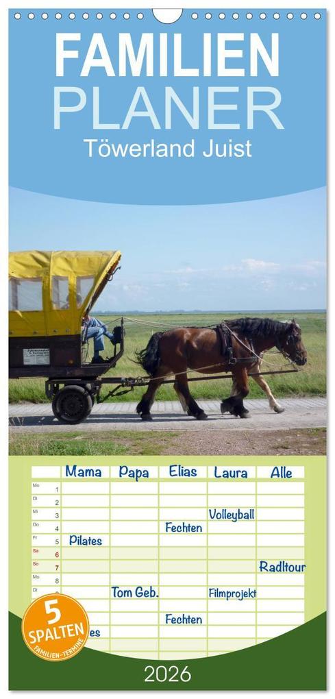 Familienplaner 2026 - Töwerland Juist mit 5 Spalten (Wandkalender 21 x 45 cm) CALVENDO