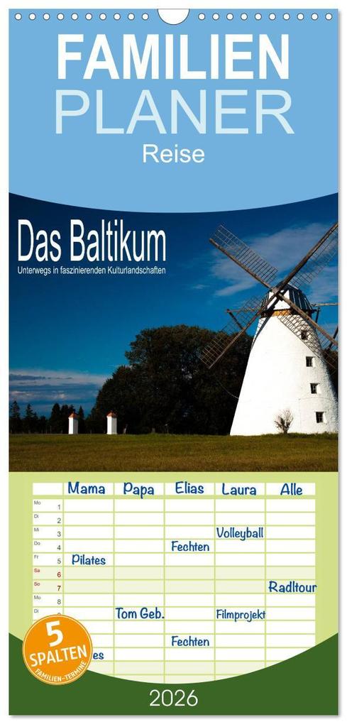 Familienplaner 2026 - Das Baltikum - Unterwegs in faszinierenden Kulturlandschaften mit 5 Spalten (Wandkalender 21 x 45 cm) CALVENDO