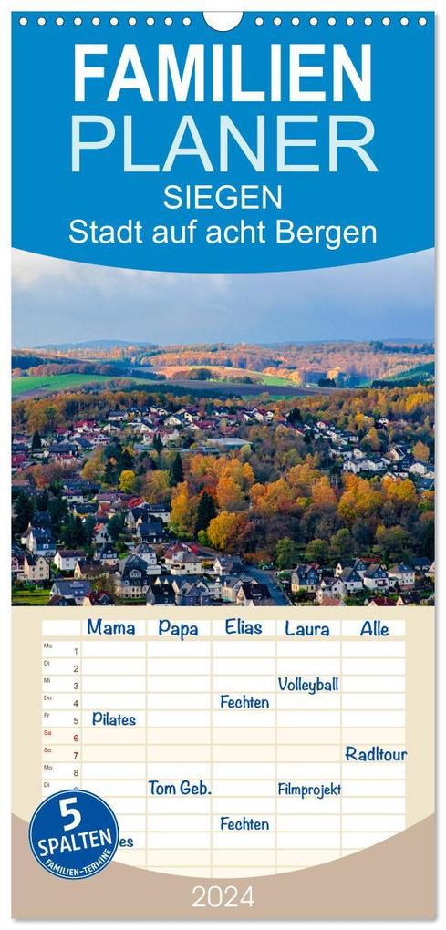 Familienplaner 2026 - SIEGEN Stadt auf acht Bergen mit 5 Spalten (Wandkalender 21 x 45 cm) CALVENDO
