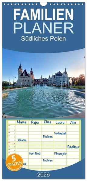 Familienplaner 2026 - Südliches Polen mit 5 Spalten (Wandkalender 21 x 45 cm) CALVENDO