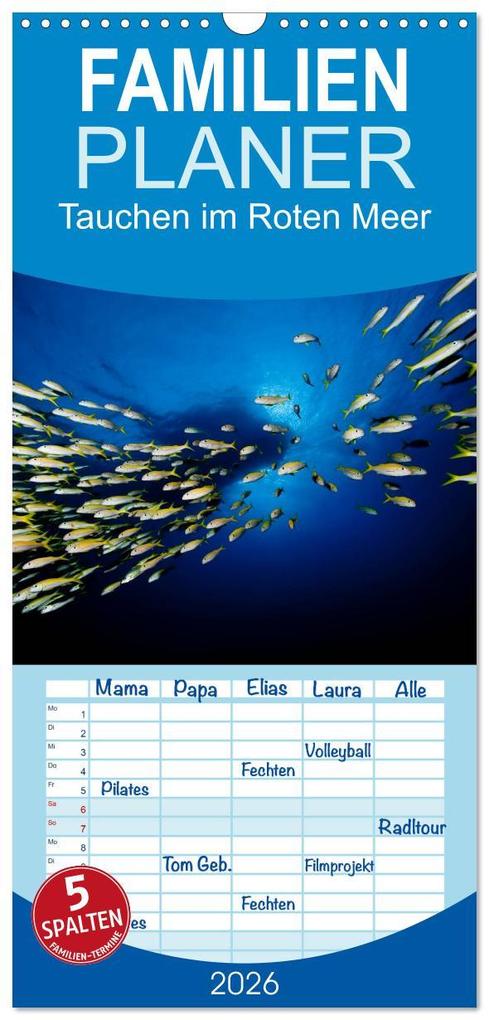 Familienplaner 2026 - Tauchen im Roten Meer 2026 mit 5 Spalten (Wandkalender 21 x 45 cm) CALVENDO