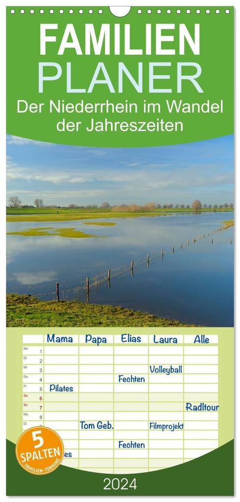 Familienplaner 2026 - Der Niederrhein im Wandel der Jahreszeiten mit 5 Spalten (Wandkalender 21 x 45 cm) CALVENDO