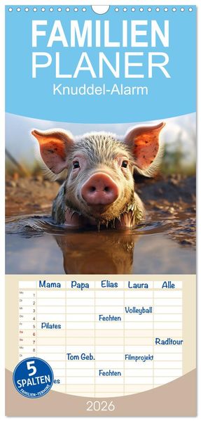 Familienplaner 2026 - Knuddel-Alarm mit 5 Spalten (Wandkalender 21 x 45 cm) CALVENDO