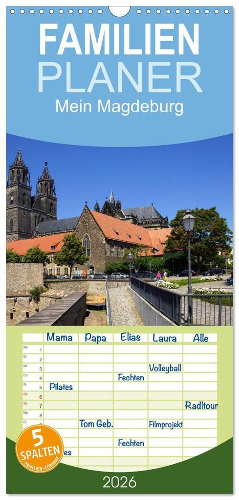 Familienplaner 2026 - Mein Magdeburg 2026 mit 5 Spalten (Wandkalender 21 x 45 cm) CALVENDO