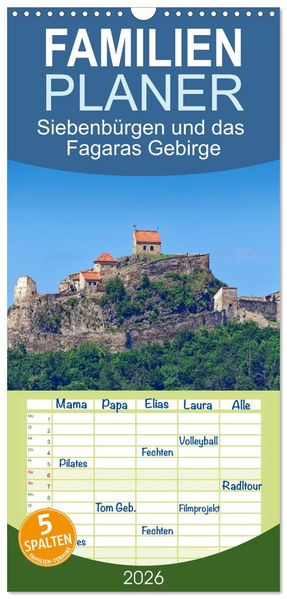Familienplaner 2026 - Siebenbürgen und das Fagaras Gebirge mit 5 Spalten (Wandkalender 21 x 45 cm) CALVENDO