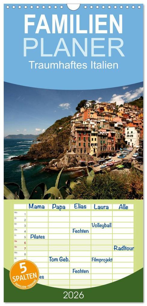Familienplaner 2026 - Traumhaftes Italien mit 5 Spalten (Wandkalender 21 x 45 cm) CALVENDO