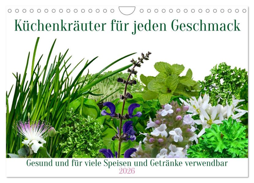 Küchenkräuter für jeden Geschmack (Wandkalender 2026 DIN A4 quer) CALVENDO Monatskalender