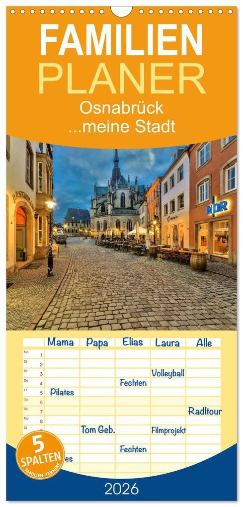 Familienplaner 2026 - Osnabrück ...meine Stadt mit 5 Spalten (Wandkalender 21 x 45 cm) CALVENDO