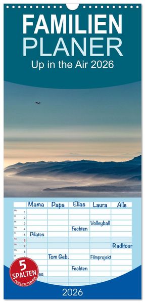 Familienplaner 2026 - Up in the Air 2026 mit 5 Spalten (Wandkalender 21 x 45 cm) CALVENDO