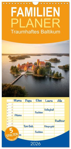 Familienplaner 2026 - Traumhaftes Baltikum mit 5 Spalten (Wandkalender 21 x 45 cm) CALVENDO