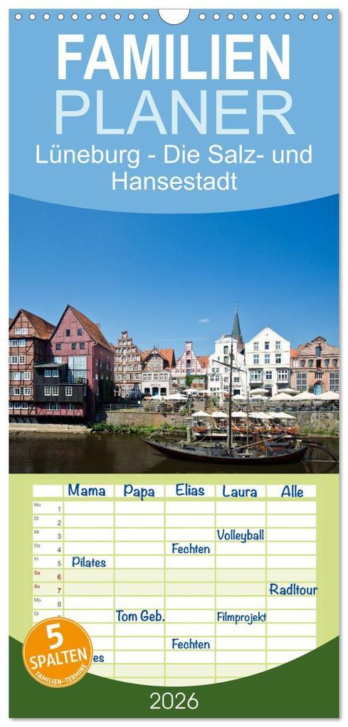 Familienplaner 2026 - Lüneburg - Die Salz- und Hansestadt mit 5 Spalten (Wandkalender 21 x 45 cm) CALVENDO