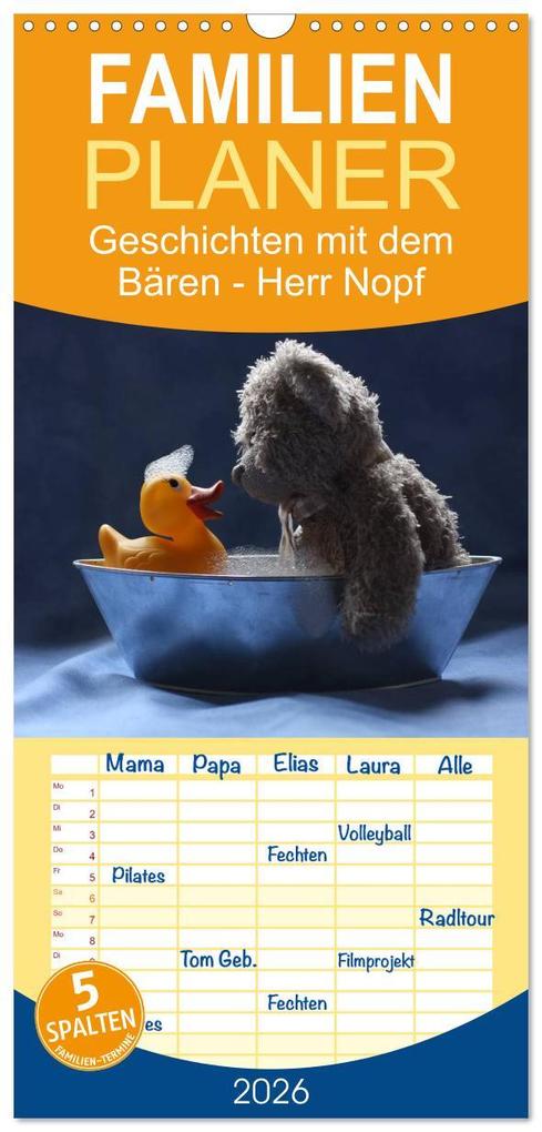 Familienplaner 2026 - Bärentraum mit 5 Spalten (Wandkalender 21 x 45 cm) CALVENDO