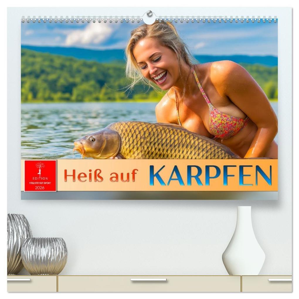 Heiß auf Karpfen (hochwertiger Premium Wandkalender 2026 DIN A2 quer) Kunstdruck in Hochglanz