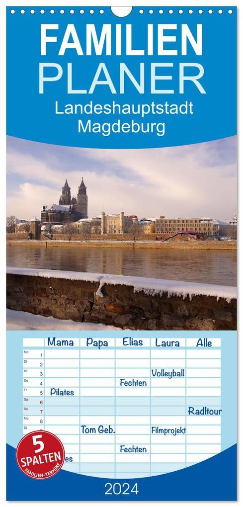 Familienplaner 2026 - Landeshauptstadt Magdeburg mit 5 Spalten (Wandkalender 21 x 45 cm) CALVENDO