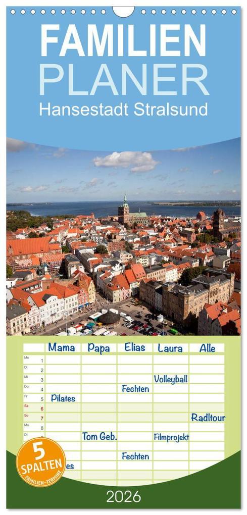 Familienplaner 2026 - Hansestadt Stralsund mit 5 Spalten (Wandkalender 21 x 45 cm) CALVENDO