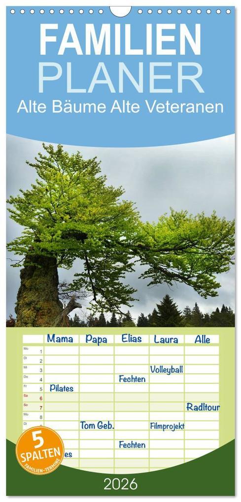 Familienplaner 2026 - Alte Bäume Alte Veteranen mit 5 Spalten (Wandkalender 21 x 45 cm) CALVENDO