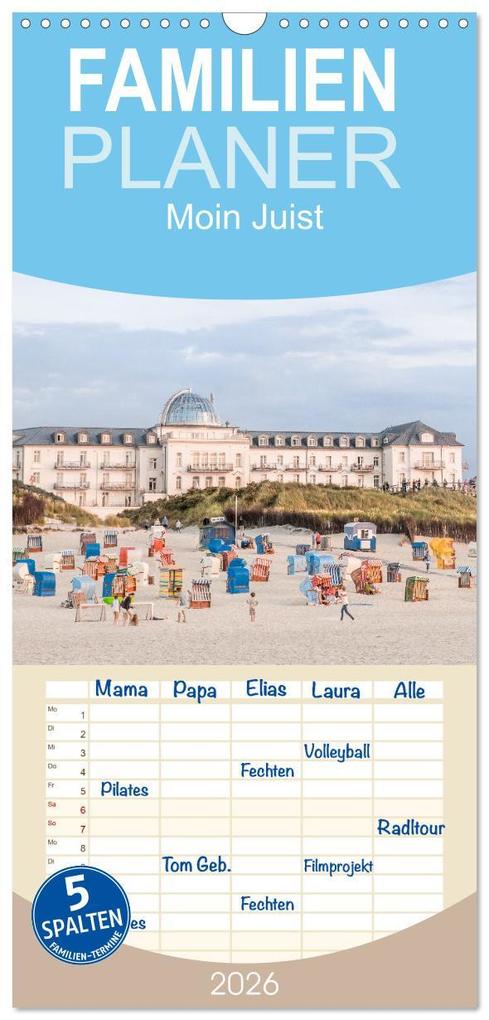 Familienplaner 2026 - Moin Juist mit 5 Spalten (Wandkalender 21 x 45 cm) CALVENDO