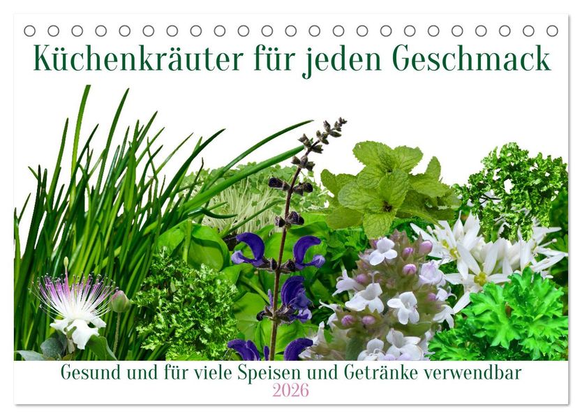 Küchenkräuter für jeden Geschmack (Tischkalender 2026 DIN A5 quer) CALVENDO Monatskalender