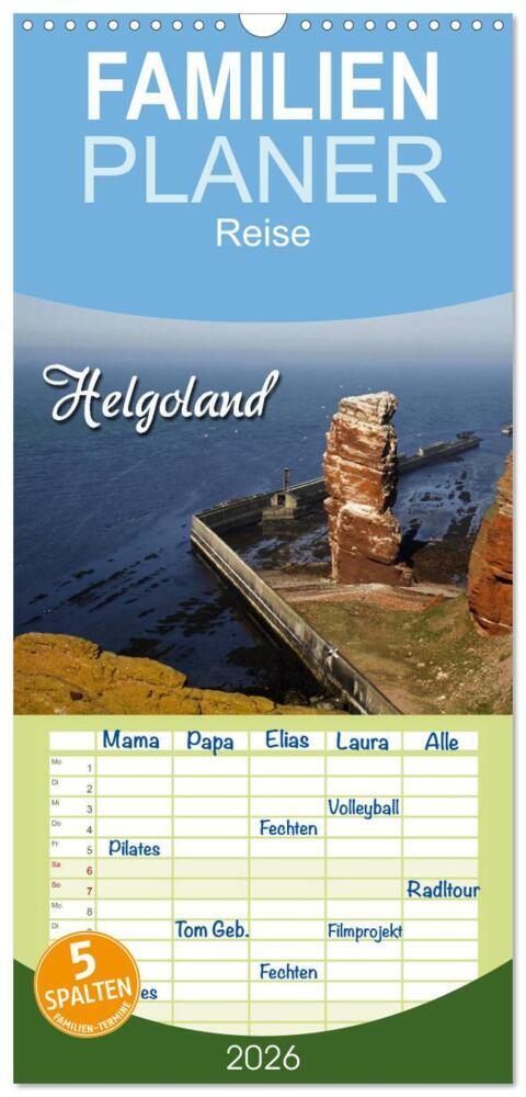 Familienplaner 2026 - Helgoland mit 5 Spalten (Wandkalender 21 x 45 cm) CALVENDO