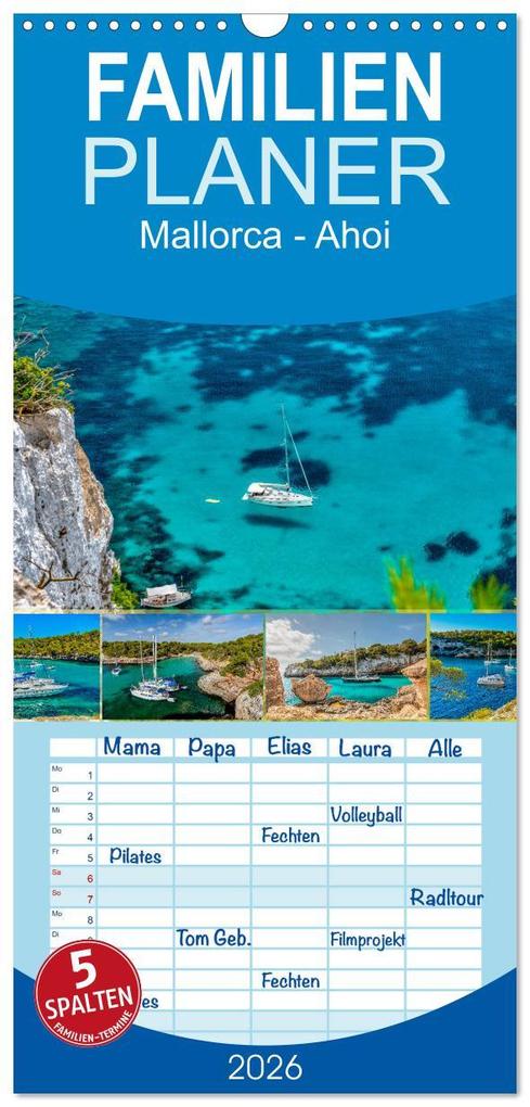 Familienplaner 2026 - Mallorca - Ahoi mit 5 Spalten (Wandkalender 21 x 45 cm) CALVENDO