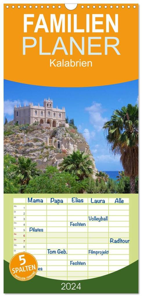 Familienplaner 2026 - Kalabrien mit 5 Spalten (Wandkalender 21 x 45 cm) CALVENDO