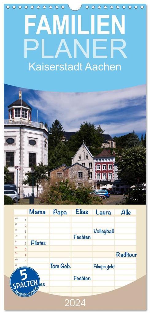 Familienplaner 2026 - Kaiserstadt Aachen mit 5 Spalten (Wandkalender 21 x 45 cm) CALVENDO