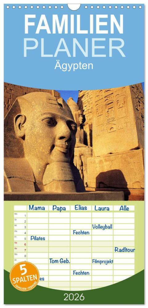 Familienplaner 2026 - Ägypten mit 5 Spalten (Wandkalender 21 x 45 cm) CALVENDO