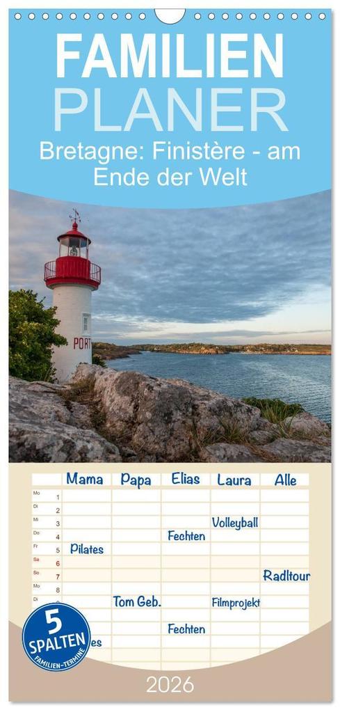 Familienplaner 2026 - Bretagne: Finistère - am Ende der Welt mit 5 Spalten (Wandkalender 21 x 45 cm) CALVENDO