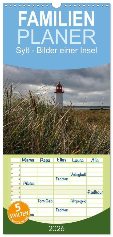 Familienplaner 2026 - Sylt - Bilder einer Insel mit 5 Spalten (Wandkalender 21 x 45 cm) CALVENDO
