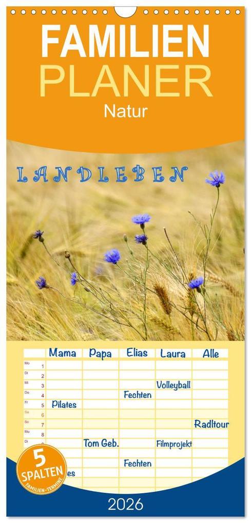 Familienplaner 2026 - LANDLEBEN mit 5 Spalten (Wandkalender 21 x 45 cm) CALVENDO