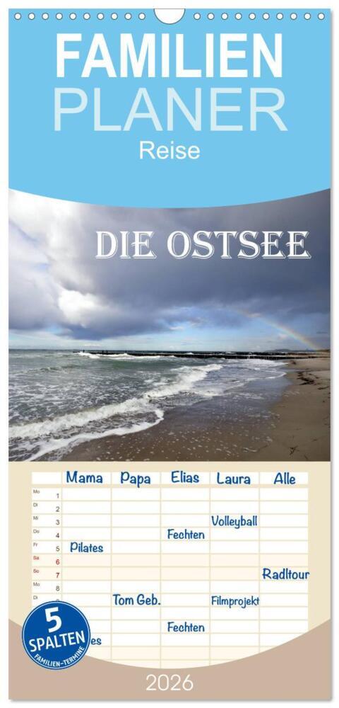 Familienplaner 2026 - Die Ostsee mit 5 Spalten (Wandkalender 21 x 45 cm) CALVENDO
