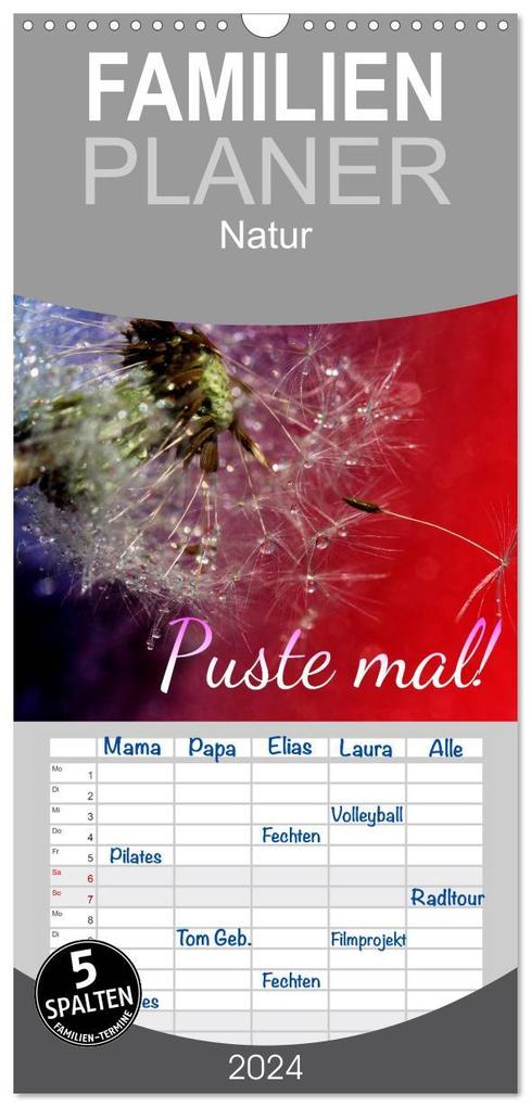 Familienplaner 2026 - Puste mal! mit 5 Spalten (Wandkalender 21 x 45 cm) CALVENDO