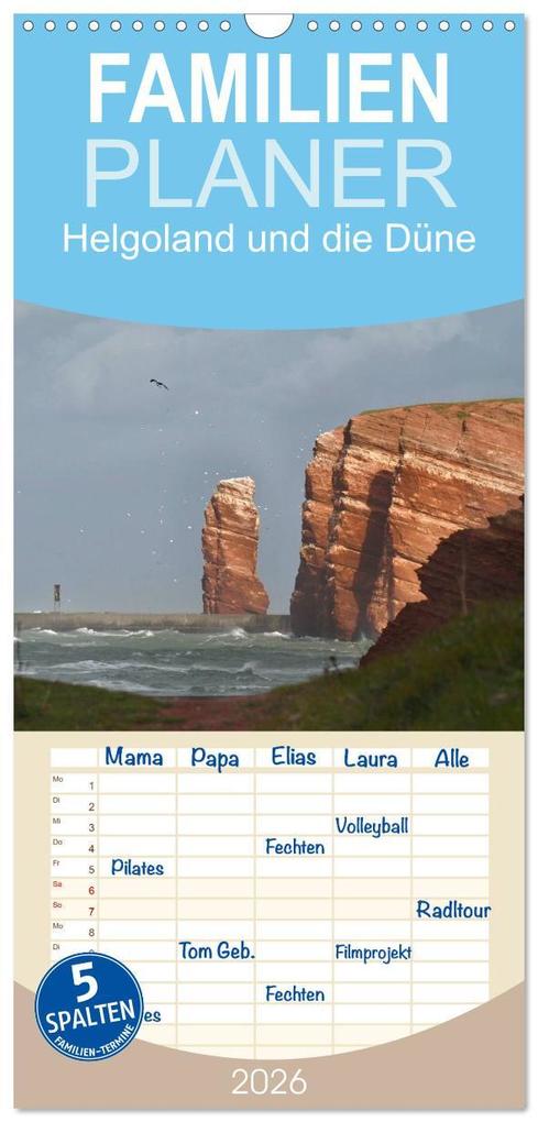 Familienplaner 2026 - Helgoland und die Düne mit 5 Spalten (Wandkalender 21 x 45 cm) CALVENDO