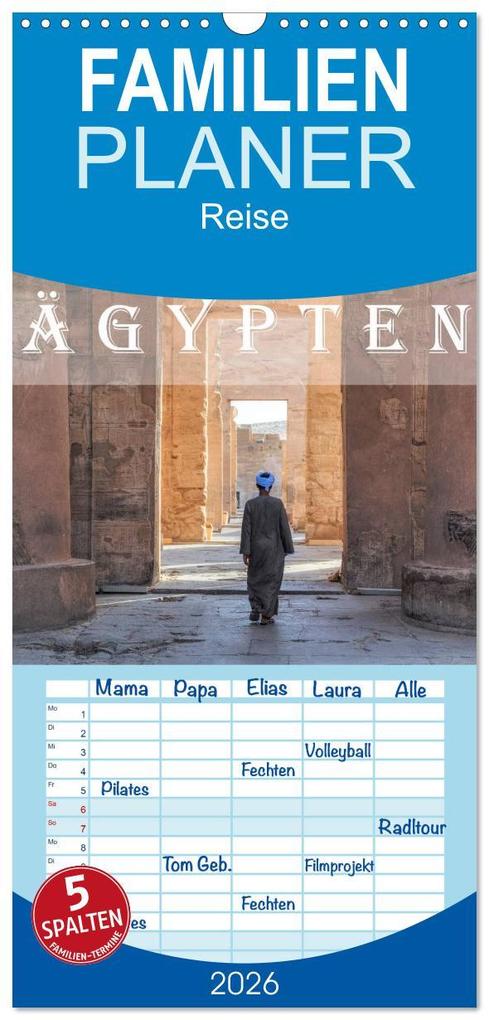 Familienplaner 2026 - Ägypten mit 5 Spalten (Wandkalender 21 x 45 cm) CALVENDO