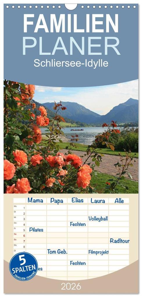 Familienplaner 2026 - Schliersee-Idylle mit 5 Spalten (Wandkalender 21 x 45 cm) CALVENDO