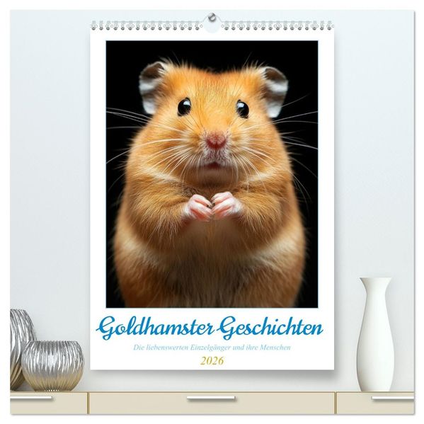 Goldhamster Geschichten (hochwertiger Premium Wandkalender 2026 DIN A2 hoch) Kunstdruck in Hochglanz