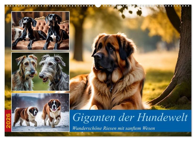 Giganten der Hundwelt (Wandkalender 2026 DIN A2 quer) CALVENDO Monatskalender