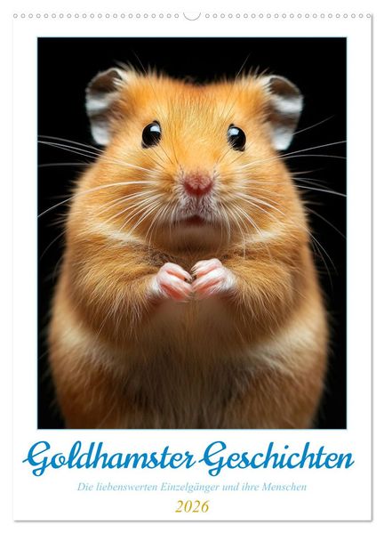 Goldhamster Geschichten (Wandkalender 2026 DIN A2 hoch) CALVENDO Monatskalender