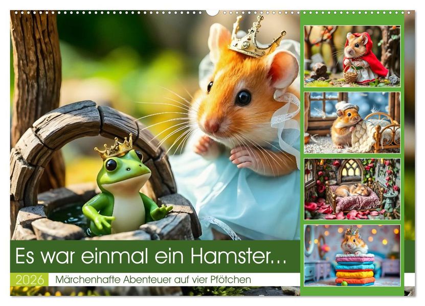 Es war einmal ein Hamster... Märchenhafte Abenteuer auf vier Pfötchen (Wandkalender 2026 DIN A2 quer) CALVENDO Monatskalender