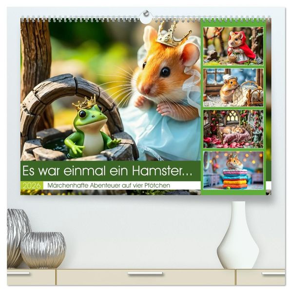 Es war einmal ein Hamster... Märchenhafte Abenteuer auf vier Pfötchen (hochwertiger Premium Wandkalender 2026 DIN A2 quer) Kunstdruck in Hochglanz