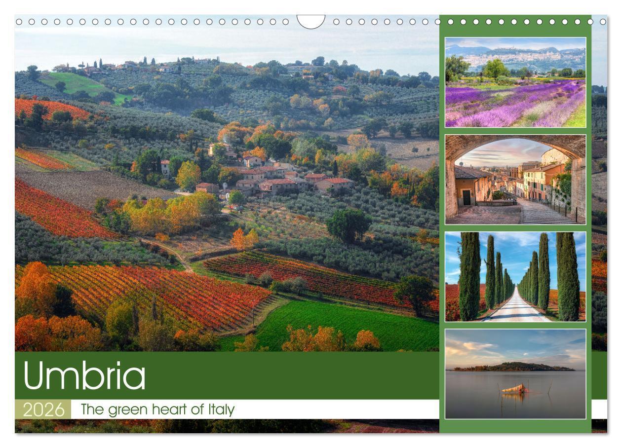 Umbria The green heart of Italy (Wall Calendar 2026 DIN A3 landscape) CALVENDO 12 Month Wall Calendar