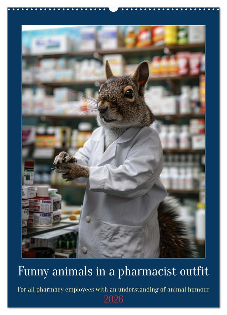 Funny animals in a pharmacist outfit (Wall Calendar 2026 DIN A2 portrait) CALVENDO 12 Month Wall Calendar