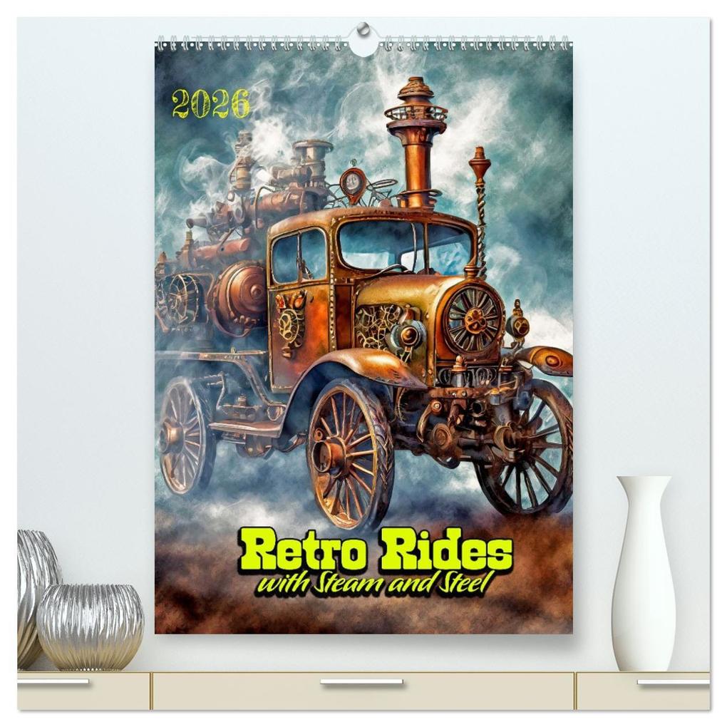 Retro Rides with Steam and Steel (High Quality Premium Wall Calendar 2026 DIN A2 portrait)CALVENDO 12 Month Wall Calendar