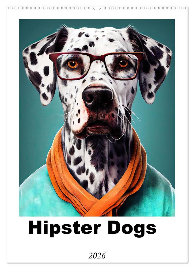 Hipster Dogs (Wall Calendar 2026 DIN A2 portrait) CALVENDO 12 Month Wall Calendar