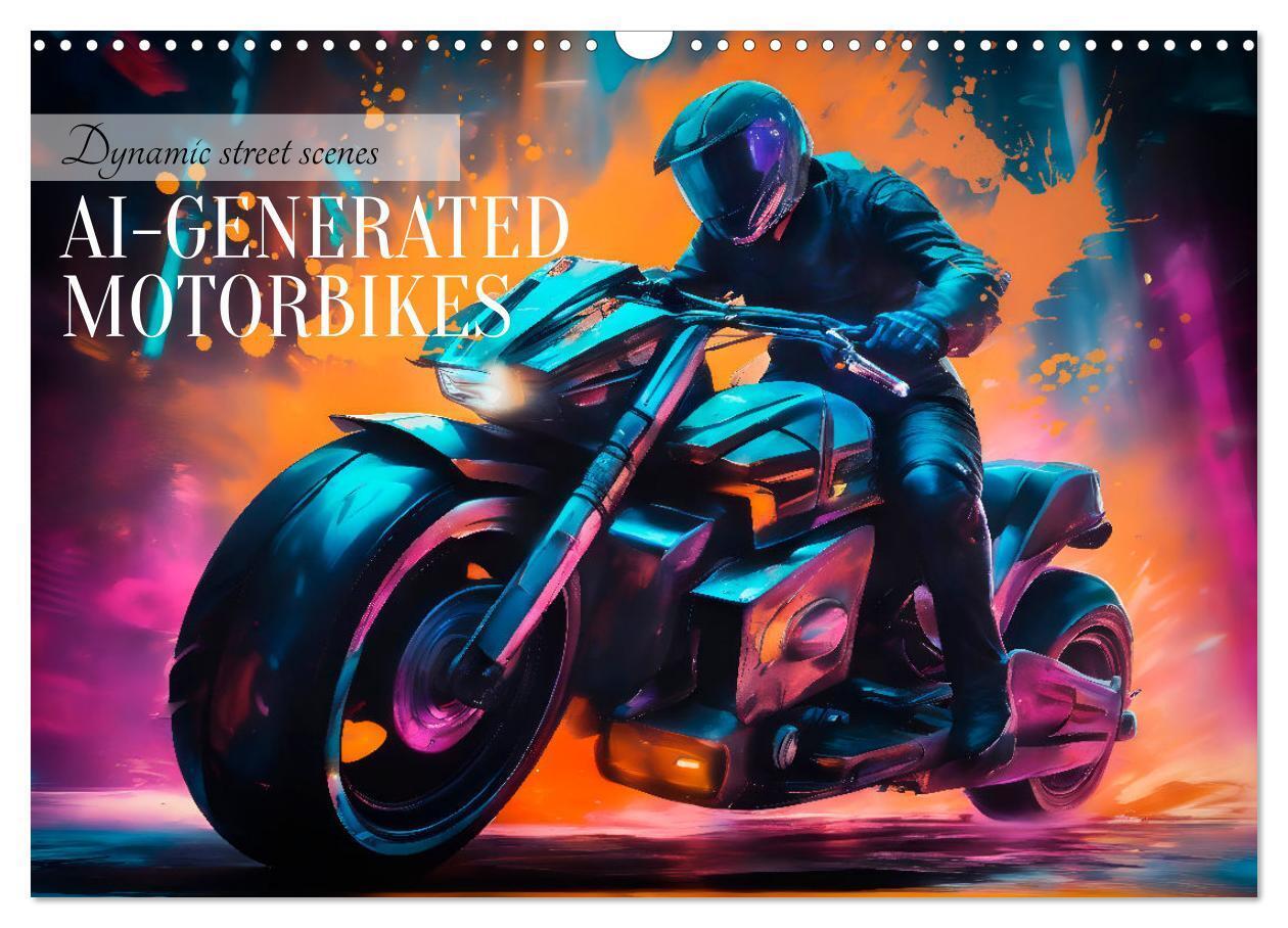 DYNAMIC STREET SCENES AI-generated motorbikes (Wall Calendar 2026 DIN A3 landscape) CALVENDO 12 Month Wall Calendar