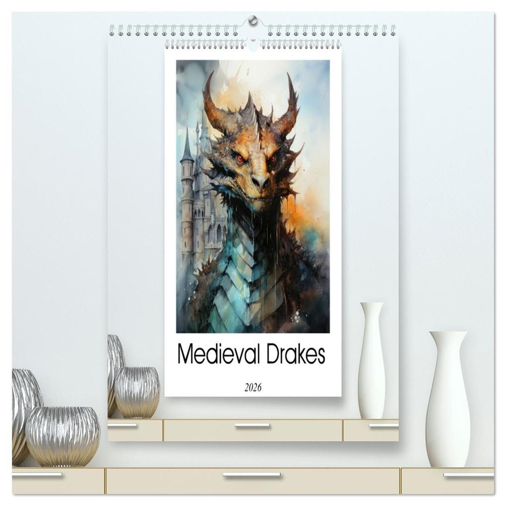 Medieval Drakes (High Quality Premium Wall Calendar 2026 DIN A2 portrait)CALVENDO 12 Month Wall Calendar