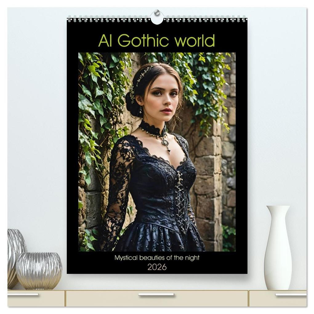 AI Gothic world - Mystical beauties of the night (High Quality Premium Wall Calendar 2026 DIN A2 portrait)CALVENDO 12 Month Wall Calendar