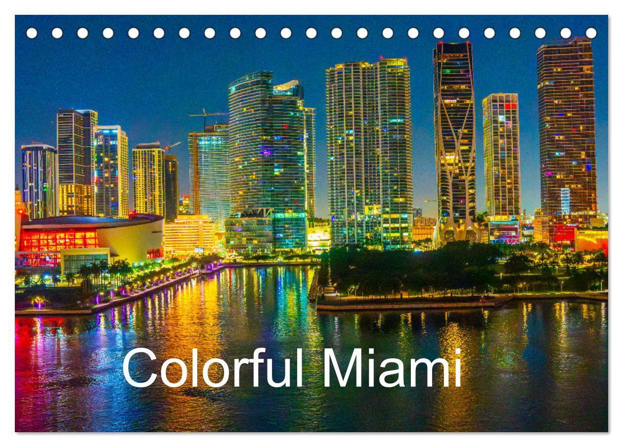 Colorful Miami (Desk Calendar 2026 DIN A5 landscape) CALVENDO 12 Month DeskCalendar