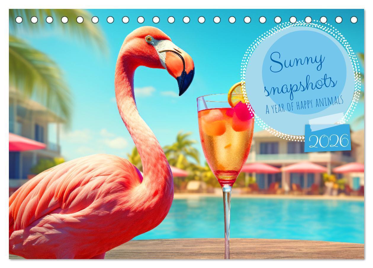 Sunny snapshots - A year of happy animals (Desk Calendar 2026 DIN A5 landscape) CALVENDO 12 Month DeskCalendar